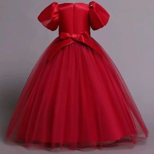 Brown puff long sleeve dress plaid patchwork princess dress
